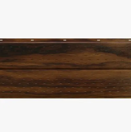 Фото №0 Сайдинг Потолочно-фасадная панель «Софит» перфорированный покрытие 3D мореный тик Россия, эконом, 0.4-0.45 мм