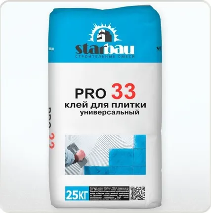 Фото №0 STARBAU КЛЕЙ ДЛЯ ПЛИТКИ УНИВЕРСАЛЬНЫЙ PRO 33 (25 КГ)