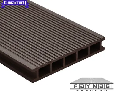 фото Террасная доска из ДПК Faynag "Velvet" цвет: Венге, 152x24 мм (цена м2)