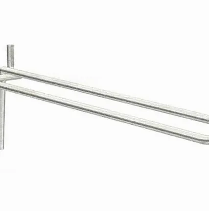 Фото №0 Крючок двойной 400мм хром d=4.0мм для перфорации, шт