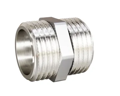 фото Ниппель прямой LD Pride DN15 (1/2") НР/НР латунь никель