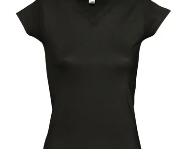 фото Футболка женская c V-образным вырезом MOON 150, черная