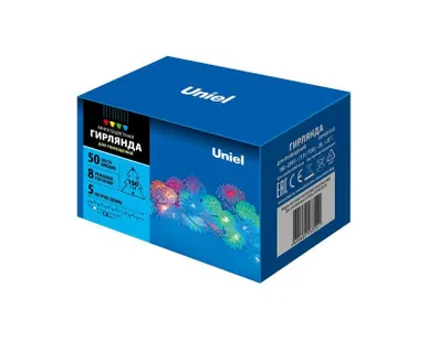 фото Гирлянда LED "Шишки" ULD-S0500-050/DTA MULTI IP20 PINE CONES 5м 50 диодов разноцвет. свет провод прозр. Uniel UL-00007193