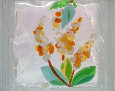 фото Стеклоблок эксклюзивный фьюзинг ФЮ_002(Н) 190х190х80мм