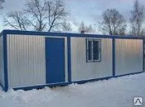 Фото №0 Блок-контейнер "Типовой" с ЛДВП. Утепл 100мм, эл. разводка, тамбур. 2,4х7м