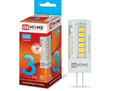 фото Лампа светодиодная LED-JC-VC 3Вт 12В G4 4000К 260лм IN HOME 4690612019796