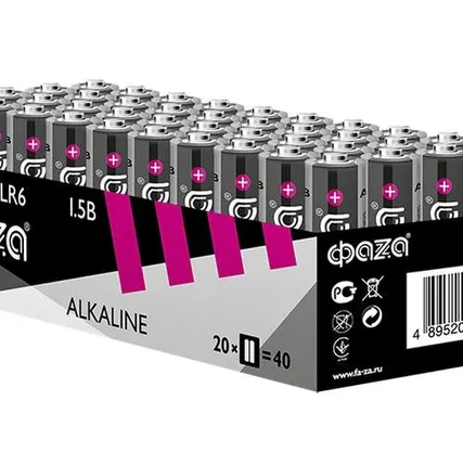Фото №0 Элемент питания щелочной LR6 Alkaline Pack-40 (уп.40шт) ФАZА 5023017