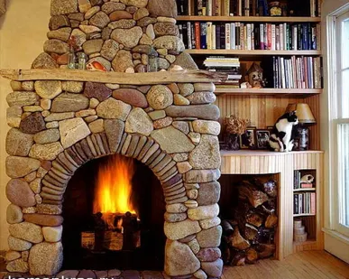 фото Камины камнем