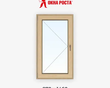 фото Деревянное окно лиственница сращенная 1-створчатое поворотное 1460х870мм