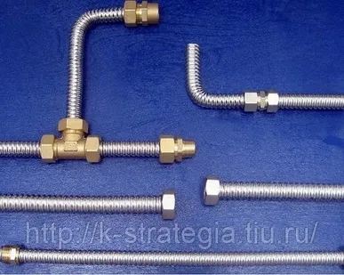 фото Сильфонные нержавеющие подводки для воды, пара и газа любой длины