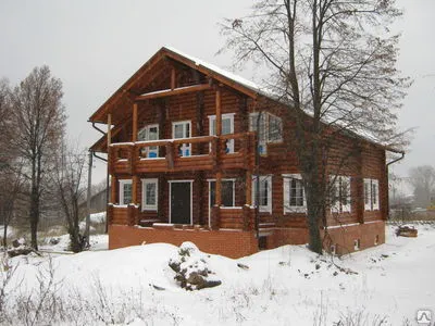 Фото №0 Сруб D 200-260мм из оцилиндрованного бревна (северная сосна)