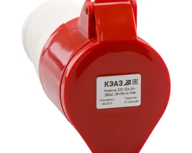 фото Розетка кабельная 215 16А 380AC 3P+PE+N 6ч IP44 КЭАЗ 222751