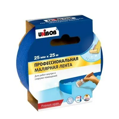 Фото №0 Скотч малярный для наружных/внутренних работ Unibob 25мм*25м
