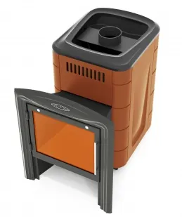 фото Банная печь ТМФ Компакт 2017 Carbon Витра терракота