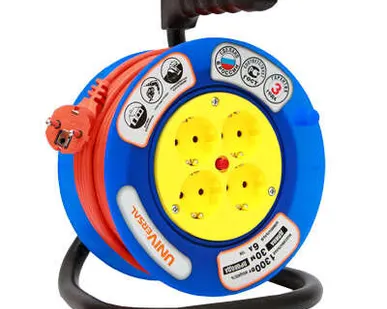 фото Удлинитель на катушке 4х20м без заземл. 6А IP20 У6-014 термо ПВС 2х0.75 (190мм) UNIVersal 9632057