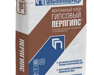 фото Клей монтажный гипсовый Перлгипс 30 кг Гипсополимер