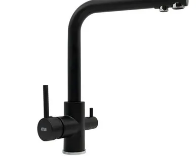 фото Смеситель для кухни ОПТИМА 35 мм, с выходом под фильтр, ЧЕРНЫЙ, О4759BK