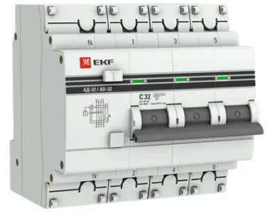 фото Выключатель автоматический дифференциальный АД-32 4п 32А 30мА PROxima