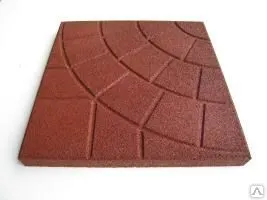 фото Плитка резиновая 267x336x15мм цвет Красный Шероховатая 11,15шт/м2