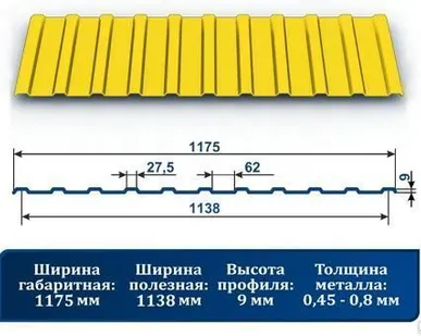 фото Профнастил С-9 1018 желтый