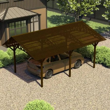 Фото №0 Двускатный навес №20 из поликарбоната 3,5х6,3 м