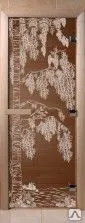 фото Дверь DoorWood Бронза с гравировкой «Береза» 1900 х 700 мм