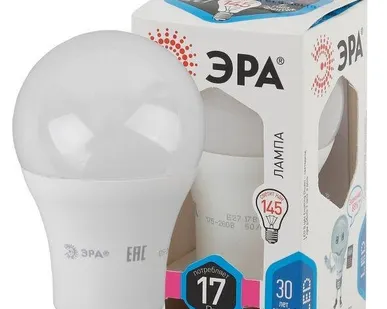 фото Лампа светодиодная A60-17W-840-E27 грушевидная 1360лм ЭРА Б0031700