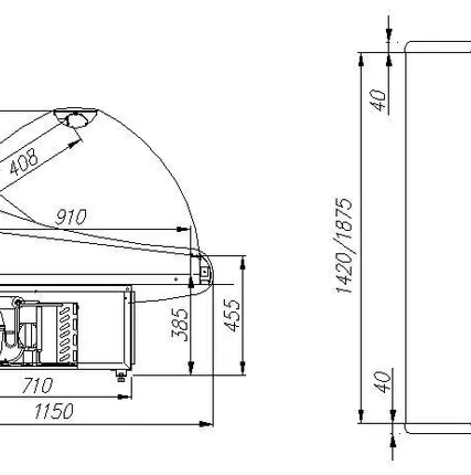 Фото №1 Холодильная витрина Полюс ВХСр-1,5 ЭКО MAXI
