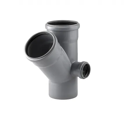 Фото №0 Крестовина двухплоскостная 110/110 (45°) правая 50 (87.5°) для внутренней канализации РосТурПласт