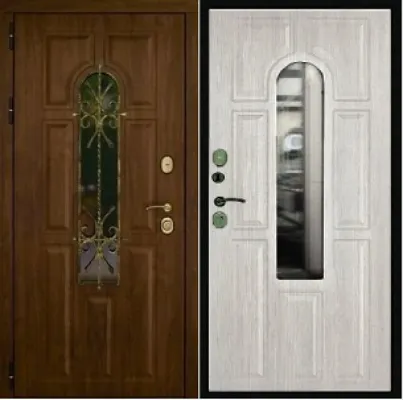 Фото №0 Сейф-дверь с терморазрывом «лион светлый» орех/орех