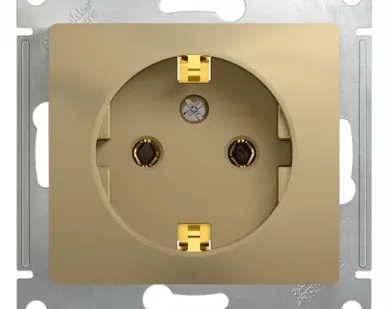 фото Розетка 1-м СП Glossa 16А IP20 с заземл. механизм титан SE GSL000443