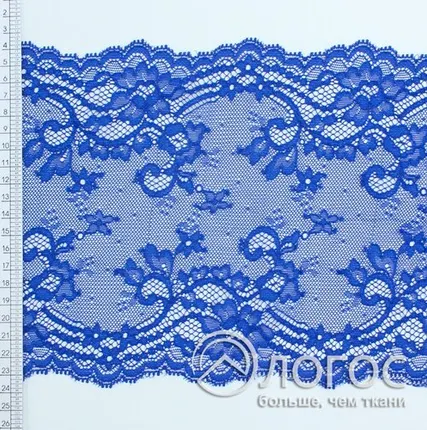 Фото №0 Кружево стрейч IS-245 185мм И, электрик (синий)