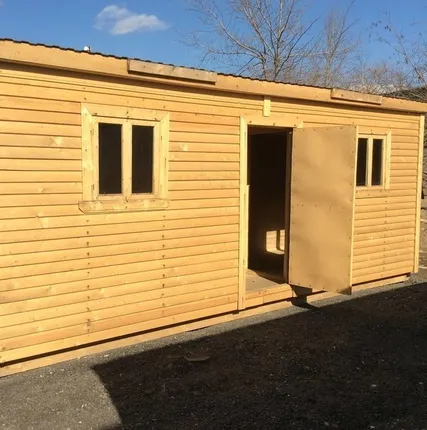 Фото №0 Садовая бытовка (распашонка) 6*2,4, утепление 50, ДВП, перегородки, электри