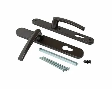 фото Гарнитур нажимной с подпружиниванием Mezut 35/92 (3 винта) корич. RAL8019