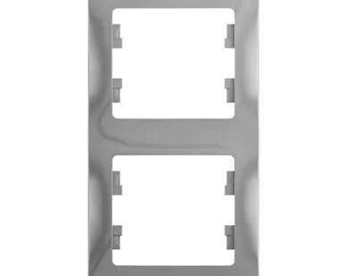 фото Рамка 2-м Glossa верт. алюм. SchE GSL000306