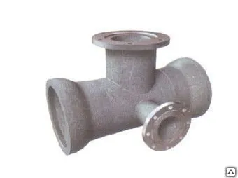 фото Тройник раструб - фланец с пожарной подставкой ППТРФ Ду 250 х 150, ВЧШГ, шт