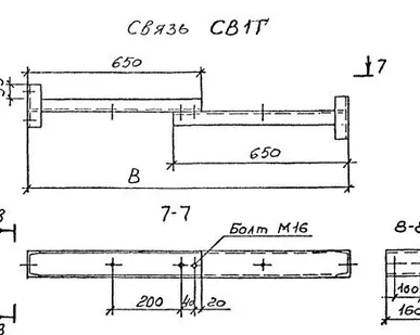 фото Связь одиночной колоны со стеной здания