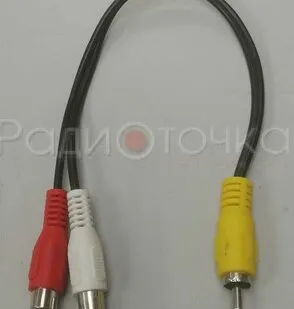 фото Переходник штекер RCA на гнездо 2 RCA (20 см)