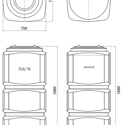 Фото №3 Емкость VERT P750 литров blue