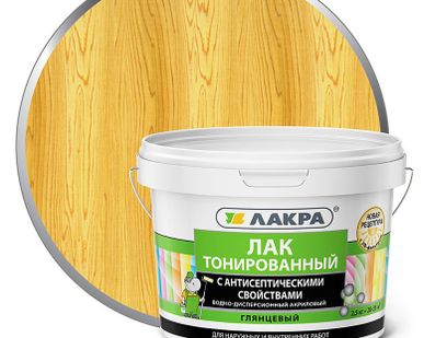 фото Лак тонированный акриловый 0.9кг Сосна, Лакра