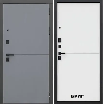 Фото №0 Входная дверь Бриг альянс Графит-белая молдинг АСД