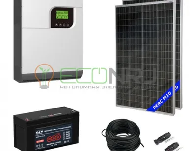 фото Солнечная электростанция 2.8 кВт*ч в сутки Solar GEL PWM 2024 МОНО с крепежом