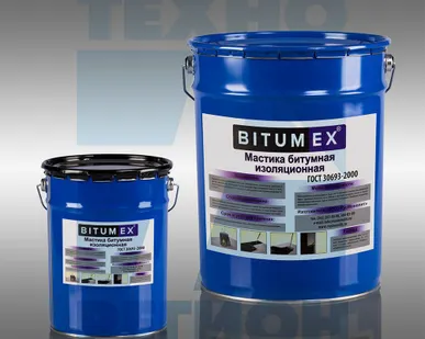 фото Битумная изоляционная мастика "BITUMEX" (ведро 21,5 л/18 кг)