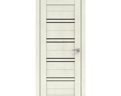 фото дверь межкомнатная со стеклом бизнес парк crystal 51, крем бетон, 600*2000мм.