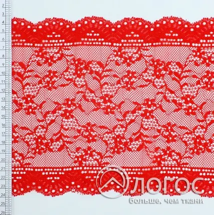 Фото №0 Кружево стрейч IS-256 190мм И, красный