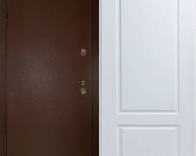 фото Входная дверь Эталон медный антик-Доррен софт белый