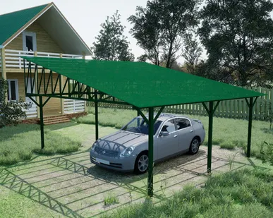 фото Односкатный навес №33 из поликарбоната 5,9х6,3 м