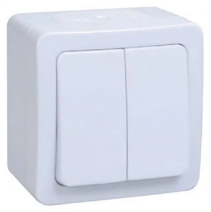 Фото №0 IEK Выключатель 2-кл. ОП Гермес Plus 10А IP54 ВС20-2-0-ГПБ бел. EVMP20-K01-10-54-EC IEK