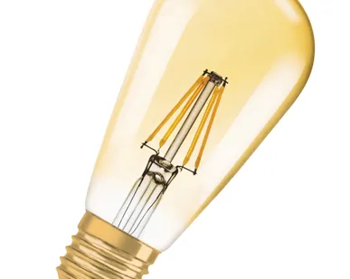 фото Лампа светодиодная OSRAM Vintage 1906 LED CL Edison,филаментная, GOLD 4,5W (замена 36Вт), теплый бел