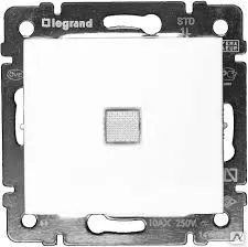 фото Переключатель СП 1-м на 2 направл. с зелен. подсв. механизм (белый) Valena